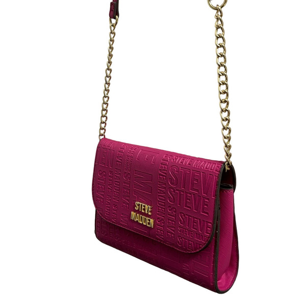 Steve Madden Handbags - Steve Madden Pink Crossbody Bag with Chain Detail
